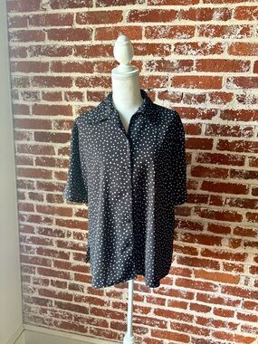 Y2K BonWorth Black & White Polka Dot Blouse